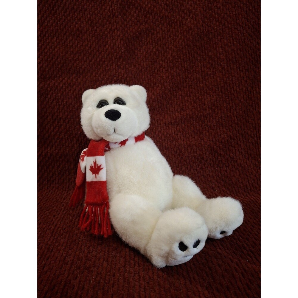 Vintage The Stuffed Animal House Canadian Polar Bear Plush Toy 9"